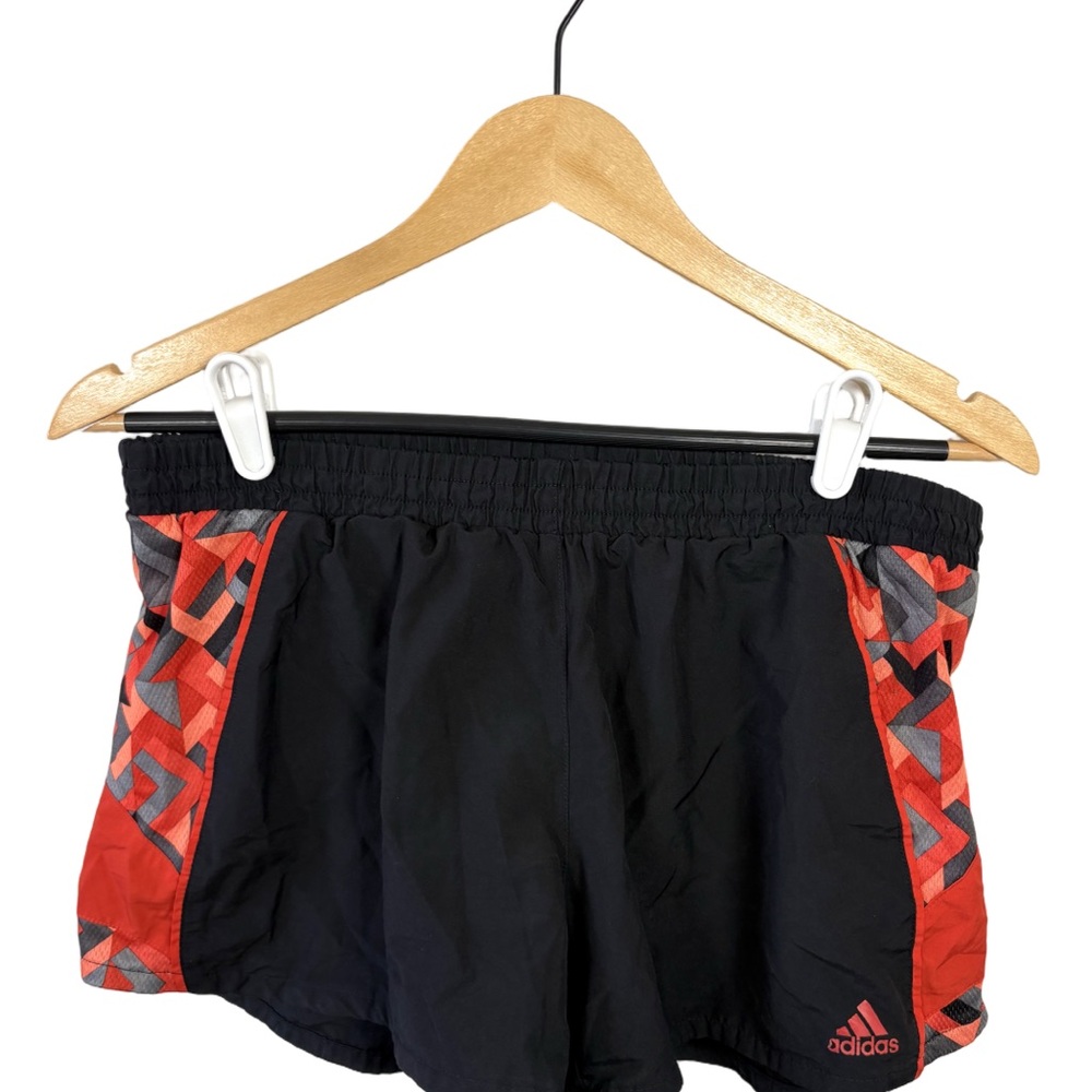 Adidas Climalite Athletic Shorts Black Red Geo Print Men’s Large